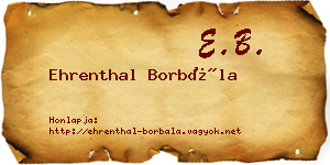 Ehrenthal Borbála névjegykártya